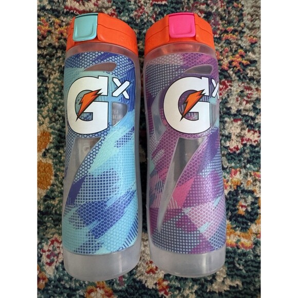 NEW Gatorade GX 30oz Plastic Water Bottle Blue Marble Berry Marble Lot Of 2 - Picture 5 of 5